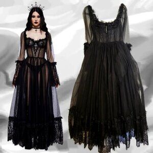 Dolls Kill Widow Dance With Death Maxi Dress